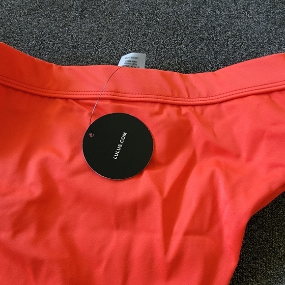 Lulu's Red High Waisted High Leg Bikini Bottoms Summer - Picture 3 of 4